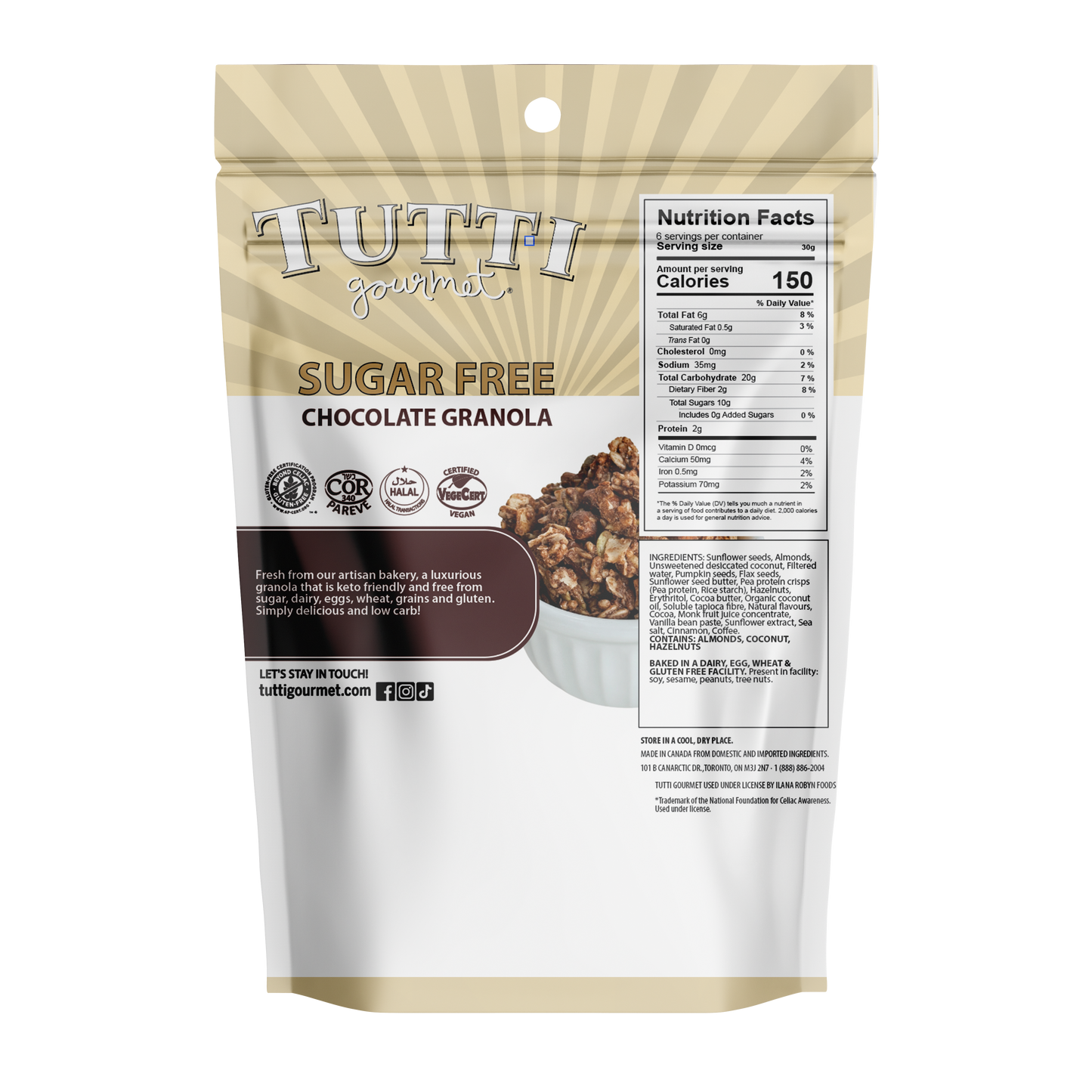 Tutti Gourmet Sugar Free Chocolate Granola