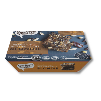 Shockingly Healthy! Salted Peanut Butter Chocolate Chip Blondie 4pack